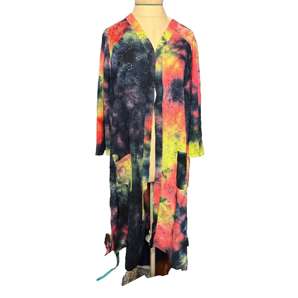 Logo by Lori Goldstein Beach to Street Duster Coverup Colorful Travel Size Small